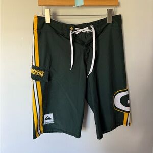 Quiksilver GREEN BAY PACKERS Dark Green and Yellow Board Shorts